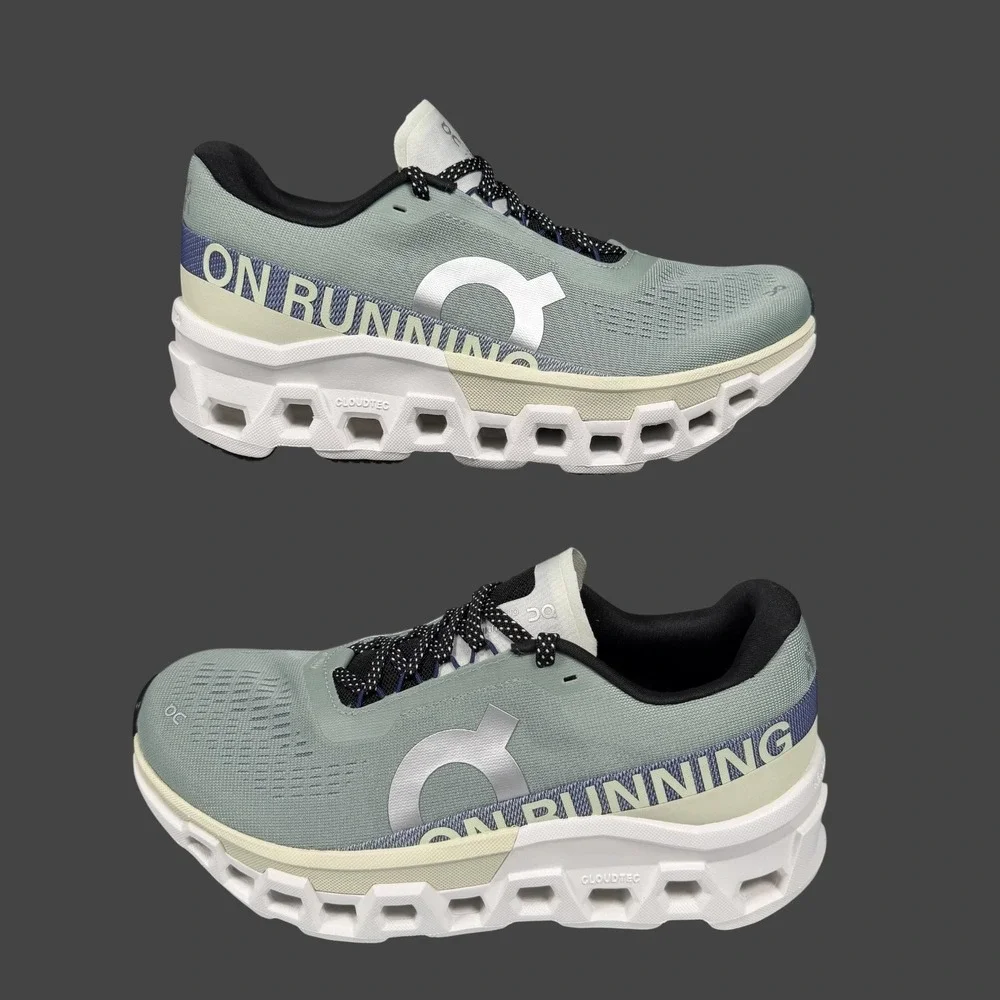 On Running Cloudventure Sneakers in Sage Green and White